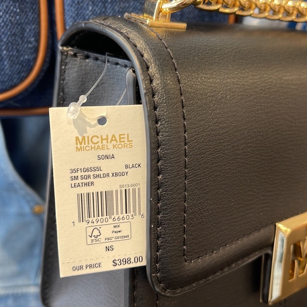 MICHAEL KORS SONIA SMALL SHOULDER XBODY BLACK COLOR - Picture 16 of 16